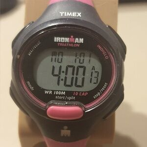 Timex Ironman Triathalon Pink/Black Digital Alarm Chrono 10 Lap Women's Watch